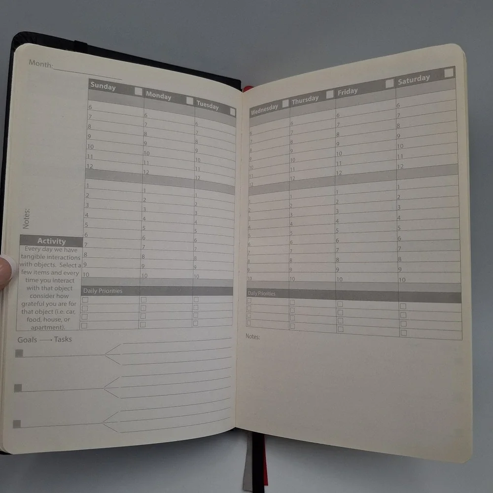 NOMATIC Planner Black Faux Leather Journal Undated Weekly Monthly Goal Organizer